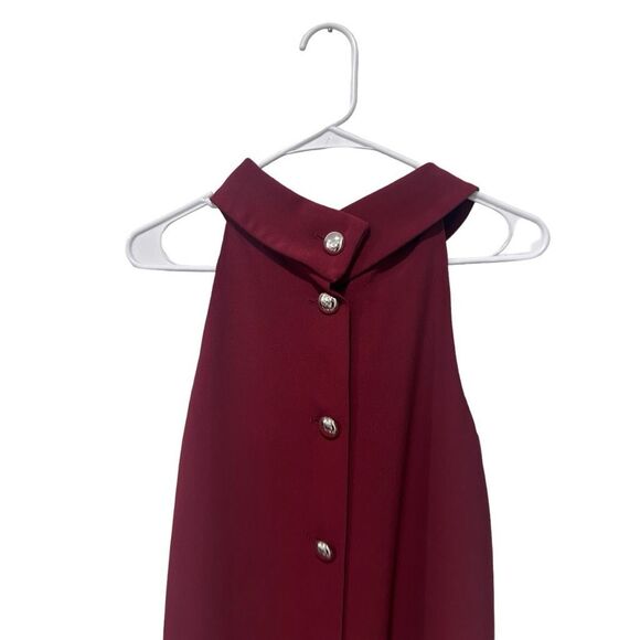 STS Sail to Sable Button Back Sleeveless Shift Dress Burgundy Size 2 - Picture 3 of 11
